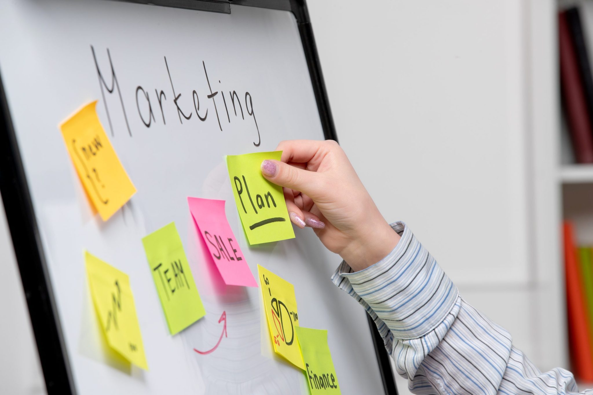 Bord met marketing uitingen